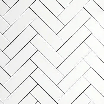 Matt White Herringbone 1m Wall Panel