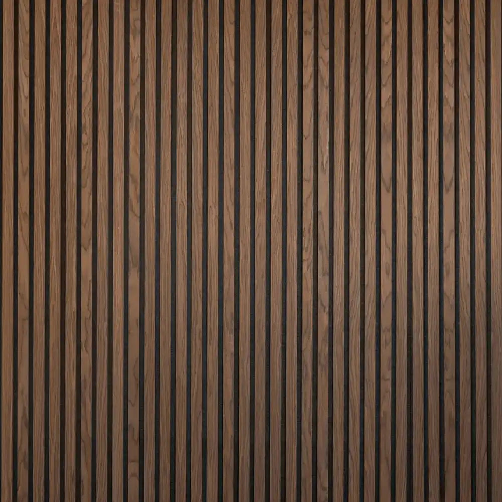 Slatwall Ultra Smoked Walnut 60cm x 2.4m Acoustic Wall Panel – Wet ...